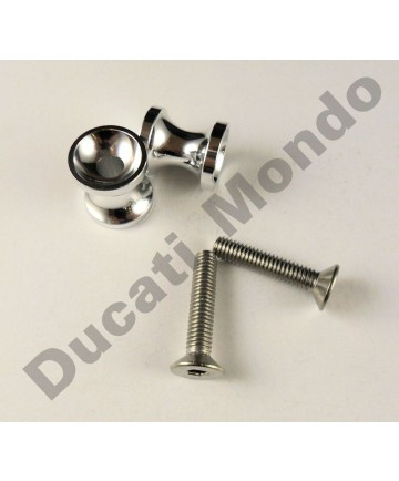 Billet alloy paddock stand bobbin spools M6 in silver PDSBOB6