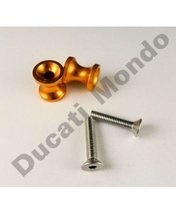 Billet alloy paddock stand bobbin spools M6 in gold PDSBOB6GD