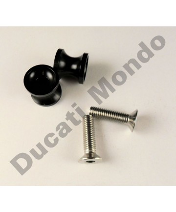 Billet alloy paddock stand bobbin spools M8 in black PDSBOB8BK