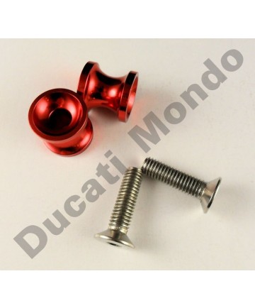 Billet alloy paddock stand bobbin spools M10 - Red