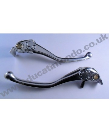 Front brake & clutch lever pair set for Ducati Hypermotard 1100 08-13 all models inc S SP EVO - Silver