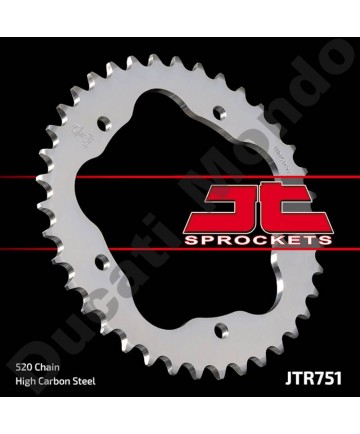JT Sprockets 38 tooth 520 pitch steel rear sprocket for Ducati 748 Monster S2R 800 520 conversion for 848 916 996 998 JTR751.38 replacement spare part EAN number: 824225313321