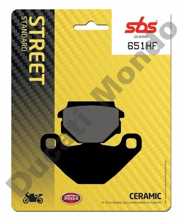 SBS Rear brake pads for Aprilia MX125, SX125, RX125 - Ceramic compound 651HF