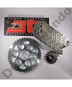 Ducati Multistrada 1200 Chain & Sprocket kit with JT Z3 super heavy duty series X ring chain all models 10-17 except Enduro black steel finish