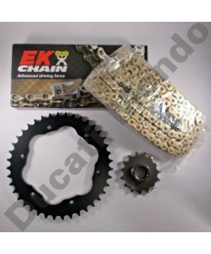 Ducati Multistrada 1200 chain & quick change sprocket kit with extra heavy duty Gold EK MVXZ series X ring chain 10-17 all models except Enduro