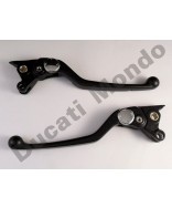 Front brake & clutch lever pair set for Ducati 748 996 998 Multistrada 1000 1100 - Black - Late axial 8mm pivot version