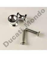 Billet alloy paddock stand bobbin spools M6 in silver PDSBOB6