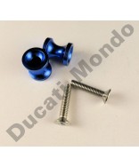 Billet alloy paddock stand bobbin spools M6 in blue PDSBOB6BU