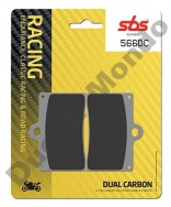 SBS Dual Carbon front brake pads Aprilia RS250 95-97 RS4 50 11-16 RS4 125 11-16 single pin 566DC